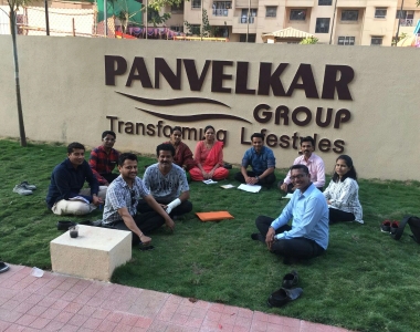 People sitting in garden